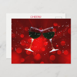 Holiday Cheers Red Wine  Postkarte