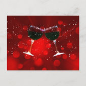 Holiday Cheers Red Wine Postkarte (Vorderseite)