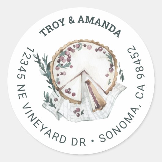 Holiday Cheescake Small Round Address Labels Runder Aufkleber (Vorderseite)
