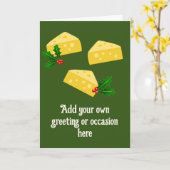 Holiday Cheeses - Gewohnheitsgefühl dunkelgrün Karte (Gelbe Blume)