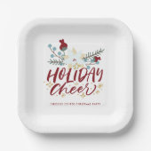Holiday Chef Winter Floral Weihnachten Party Pappteller (Vorderseite)