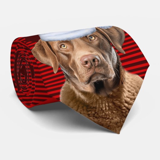 Holiday Chesapeake Retriever Dog Karierte Weihnach Krawatte (Gerollt)