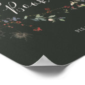 Holiday Chic Botanic Dark Green Gästebuchsigniken Poster (Ecke)