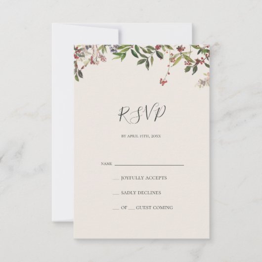 Holiday Chic Botanical | Champagne RSVP Card (Vorderseite)