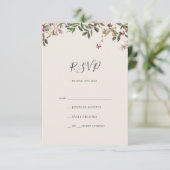Holiday Chic Botanical | Champagne RSVP Card (Stehend Vorderseite)