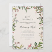 Holiday Chic Botanical | Champagner Feiern Einladung (Vorderseite)