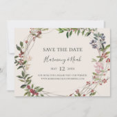 Holiday Chic Botanical | Champagner Horizontal Save The Date (Vorderseite)