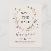 Holiday Chic Botanical | Champagner Save the Date Einladungspostkarte (Vorderseite)