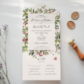 Holiday Chic Botanical | Champagner-Siegel und Sen All In One Einladung