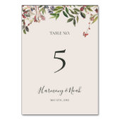 Holiday Chic Botanical | Champagner-Tischnummer Tischnummer (Vorderseite)