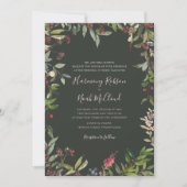 Holiday Chic Botanical | Dark Green Wedding Invita Einladung (Vorderseite)