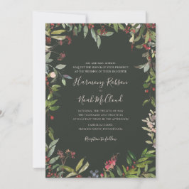 Holiday Chic Botanical | Dark Green Wedding Invita Einladung