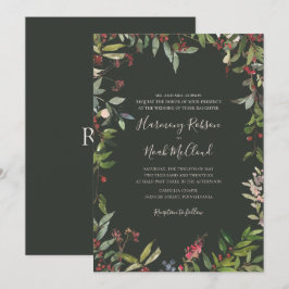 Holiday Chic Botanical | Dark Green Wedding Invita Einladung