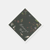 Holiday Chic Botanical Dark Green Wedding Napkins Serviette (Ecke)