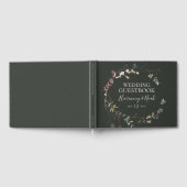 Holiday Chic Botanical | Dunkelgrüne Hochzeit Gästebuch (Voll)