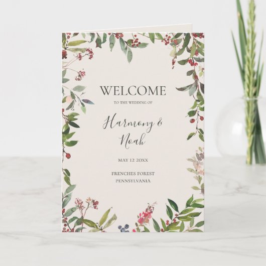 Holiday Chic Botanical | Gedeckte Hochzeit mit Cha Programm (Vorderseite)