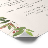 Holiday Chic Botanical | Menü "Champagner Drinks" Poster (Ecke)