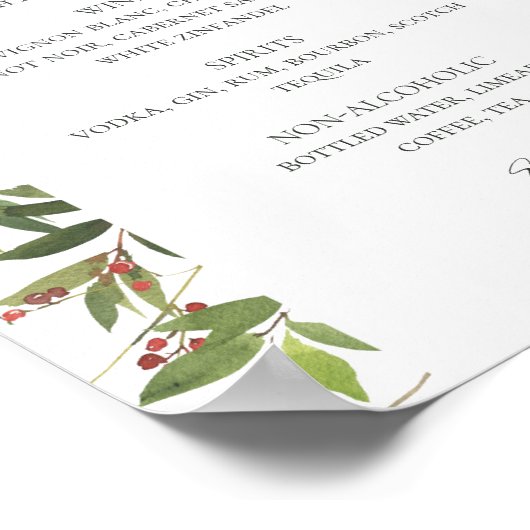 Holiday Chic Botanical | Plakat "White Drinks" (Ecke)