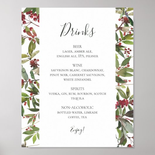 Holiday Chic Botanical | Plakat "White Drinks" (Vorne)