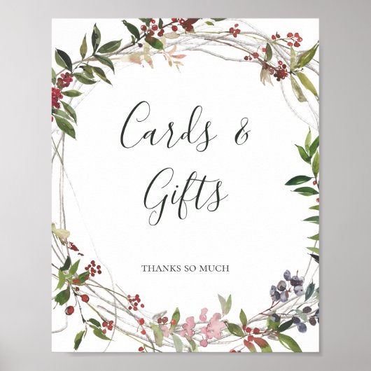 Holiday Chic Botanical | Weiße Karten und Geschenk Poster (Vorne)