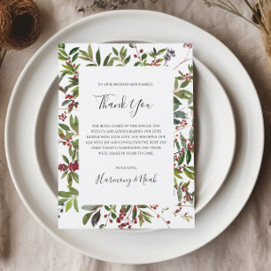 Holiday Chic Botanical White Dankycard Postkarte