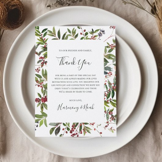Holiday Chic Botanical | White Dankycard Postkarte
