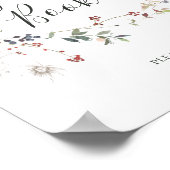 Holiday Chic Botanical | White Guest Book Sign Poster (Ecke)