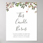 Holiday Chic Botanical | White This Candle Burns Poster (Vorne)