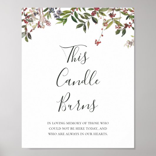 Holiday Chic Botanical | White This Candle Burns Poster (Vorne)