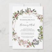 Holiday Chic Botanical | White Wedding Brunch Einladung (Vorderseite)