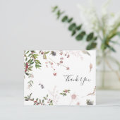 Holiday Chic Botanical | White Wedding Vielen Dank Postkarte (Stehend Vorderseite)