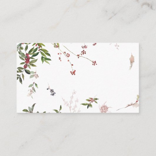 Holiday Chic Botanical | White Wedding Website Begleitkarte (Rückseite)