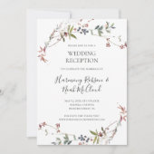 Holiday Chic Botanische White Wedding Empfang Einladung (Vorderseite)