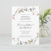 Holiday Chic Botanische White Wedding Empfang Einladung (Stehend Vorderseite)