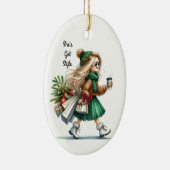 Holiday Chic Stilvolle Blond Fashion Personalisier Keramik Ornament (Rechts)