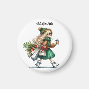 Holiday Chic Stilvolle Blond Fashion Personalisier Magnet