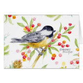 Holiday Chickadee Blank Note Greeting Card (Vorderseite (Horizontal))