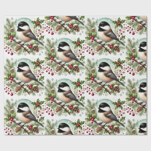 Holiday Chickadee Geschenkpapier (Flach)