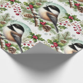 Holiday Chickadee Geschenkpapier (Ecke)