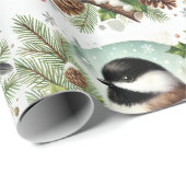 Holiday Chickadee Geschenkpapier (Rolleneckpunkt)