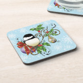 Holiday Chickadee Getränkeuntersetzer (Linke Seite)