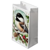 Holiday Chickadee Kleine Geschenktüte (Rückseite Schrägansicht)