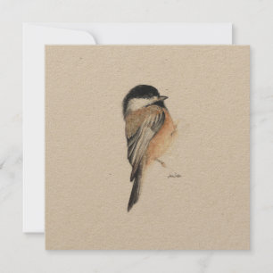 Holiday Chickadee Malerei Wasserfarbe Feiertagskarte