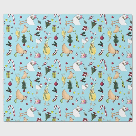 Holiday Chickens Geschenk Wraf Geschenkpapier (Flach)