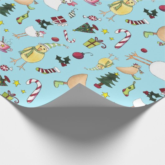 Holiday Chickens Geschenk Wraf Geschenkpapier (Ecke)