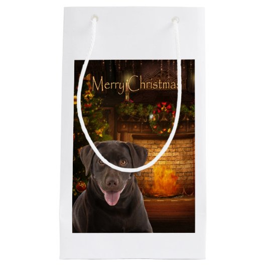 Holiday Chocolate Labrador Kleine Geschenktüte (Vorderseite)