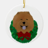 Holiday Chow Chow Keramik Ornament (Vorne)