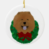 Holiday Chow Chow Keramik Ornament (Hinten)