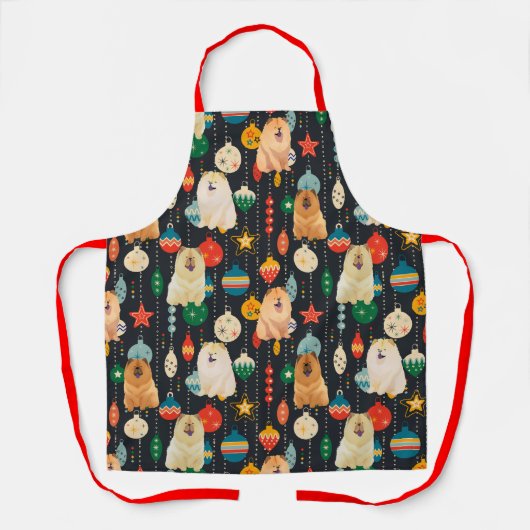 Holiday Chow Time Hund Schürze Grooming Koch Handw (Vorderseite)