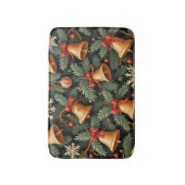 Holiday Christmas Bells Pattern, Badematte (Vorderseite Vertikal)
